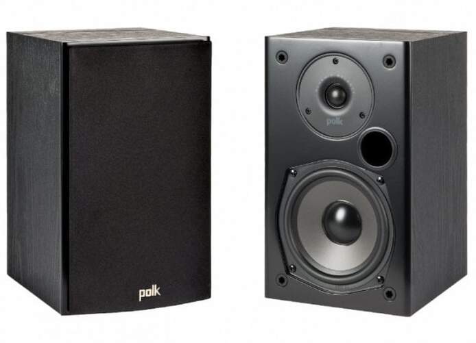 Altavoces Polk T15 PLT15BK - 100 W RMS, Woofer Bilaminado de fibra, 5,25", Negro
