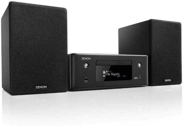 Cadena de Música Denon D-M41 Silver - 60W 2ch, HiFi, CD-RW y Bluetooth, Mando, Radio AM/FM