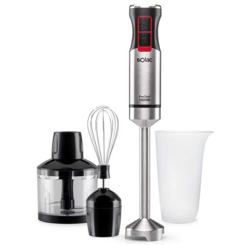 Batidora Solac Pro Chef BA5607 - 1000 W, Función Turbo, Accesorios, Inox