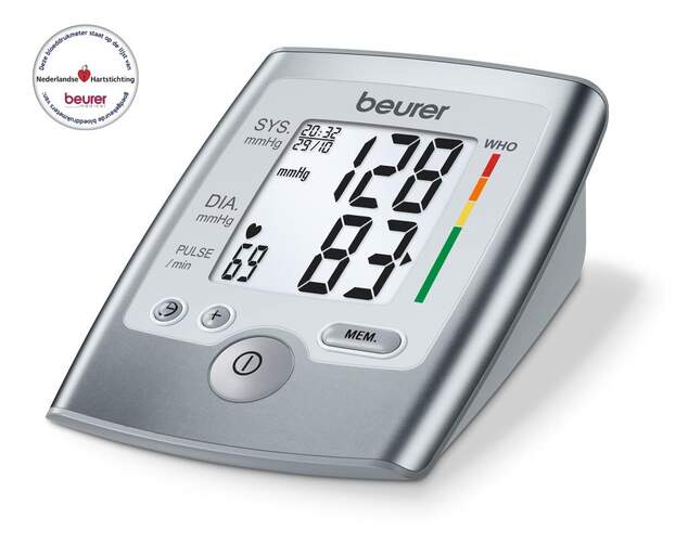 Tensiómetro Beurer BM35 - De brazo, Presión arterial sistólica y diastólica, gris