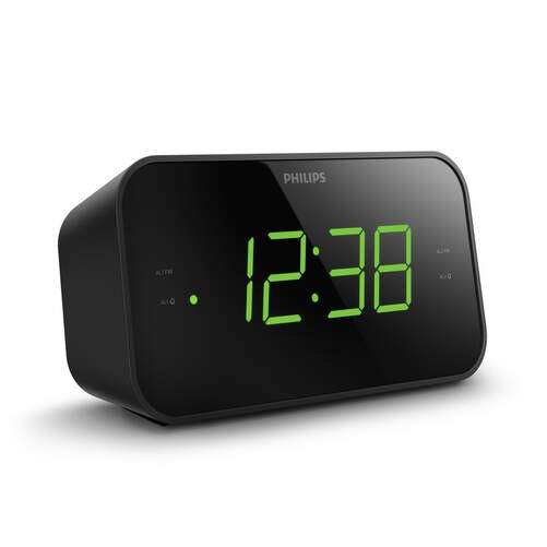 Reloj despertador con radio Philips TAR3306/12 - Radio FM, función Snooze, pantalla LED, 2 alarmas
