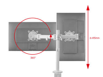 SOPORTE MONITOR DOBLE ONE FOR ALL DM2220 13-32%%%#168; BL