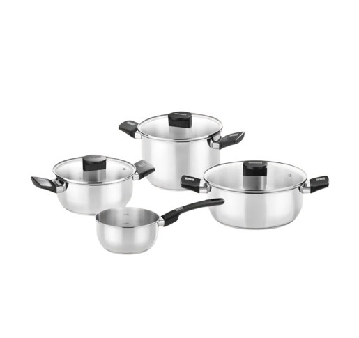 Batería de Cocina Monix Elite - 4 Piezas, 4 Tapas, Inox