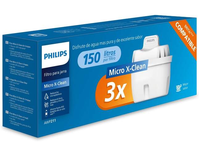 Recambio Jarra Philips AWP211/24 Pack de 3 MicroClean X
