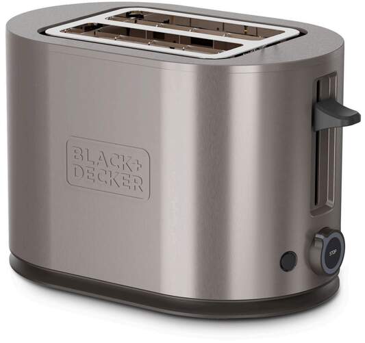 Tostadora Black&Decker BXTO901E - 900 W, 2 Ranuras Cortas, Inox