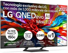 TV LG 85" QNED evo MiniLED 85QNED93A6A - 4K Ultra HD, WebOS, 120 Hz, Dolby Atmos 40W, HDR10