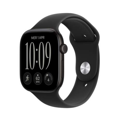 Apple Watch Series 12 GPS +Cellular - Negro, 46mm, frec. card&iacute;aca, 24h aut., GPS, talla S/M