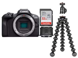 CAMARA CANON EOS R100 RF-S 18 45MM TRIPODE 32GB