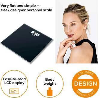 BASCULA BEURER GS10 DIGITAL VIDRIO NEGRA 180K