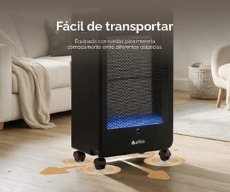 ESTUFA GAS ARTICA AEA3800N LLAMA AZUL 3800W NEGRO