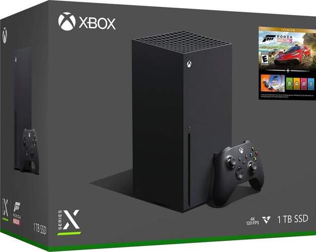 Consola Xbox Series X 1TB Negra + Juego Forza Horizon 5 - 4K 120pfs, Mando inalámbrico