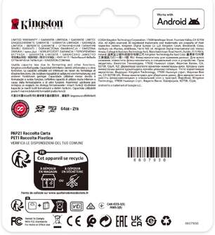 TARJ. MEM. KINGSTON SD 64GB SDXC CANVAS SELECT PLU
