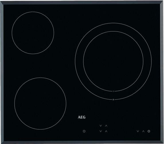 Placa Vitrocerámica AEG HK623021FB - 3 Zonas, Doble Zona 27cm, Panel Táctil, Biselada