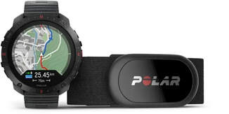 Smartwatch Polar Grit X2 Pro - Correa y esfera negras, 10 días autonomía, GPS, Correa Silicona H10