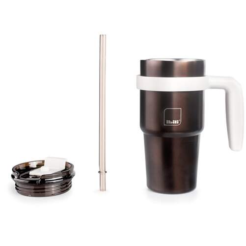 Vaso Ibili 669005 Go - Incluye Pajita, 480 ml, Asa de Transporte, Inox