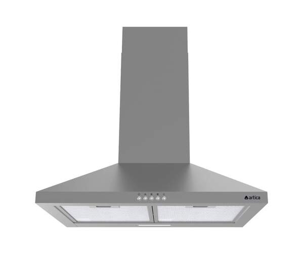 Campana decorativa Artica APYRAM60BI - 60 cm, 400 m3/h, Luz LED, 3 Velocidades, Clase B, Inox