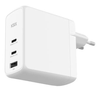 CARGADOR KSIX 2XUSB C  1XUSB A GAN DE 100W