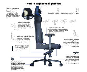 SILLA GAMING VERTAGEAR PL4800 X LARGE HYGE BLUE
