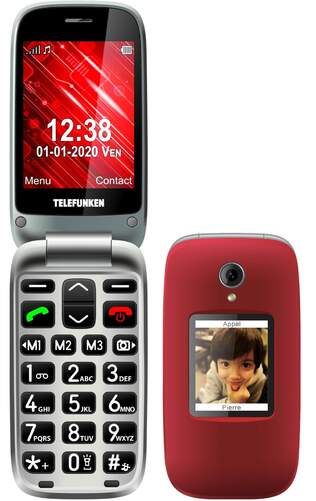 Telefunken S560 Teléfono para Personas Mayores Rojo