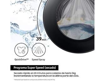 SECADORA SAMSUNG DV90DG6845LBU3 9K BC NEGRA