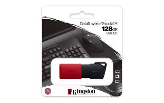 MEMORIA USB KINGSTON 128GB NEGRO/ROJO RETRACTIL