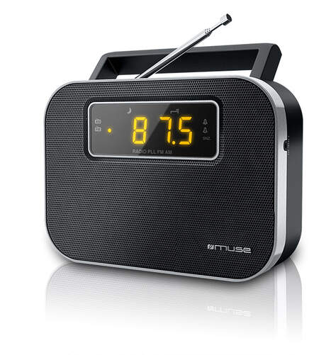 Radio portatil Muse M-018R - Radio FM/MW, 20 presintonias, despertador