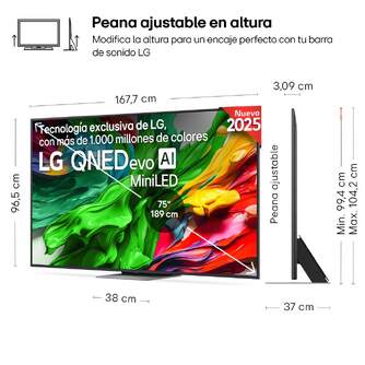 TV LG 75%%%quot; 75QNED87A6B UHD QNED EVO MINILED ALFA8