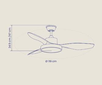 VENTILADOR TECHO ARTICA AVTECH36BM BCO MD 36W 119