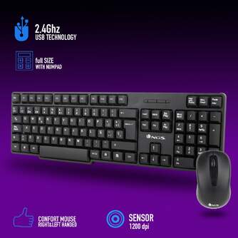 TECLADO RATON NGS EUPHORIAKIT INALAMBRICO USB