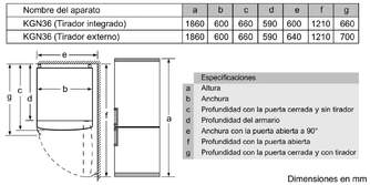 FRICOM. BOSCH KGN36NLEA 186x60 NF ACERO MATE