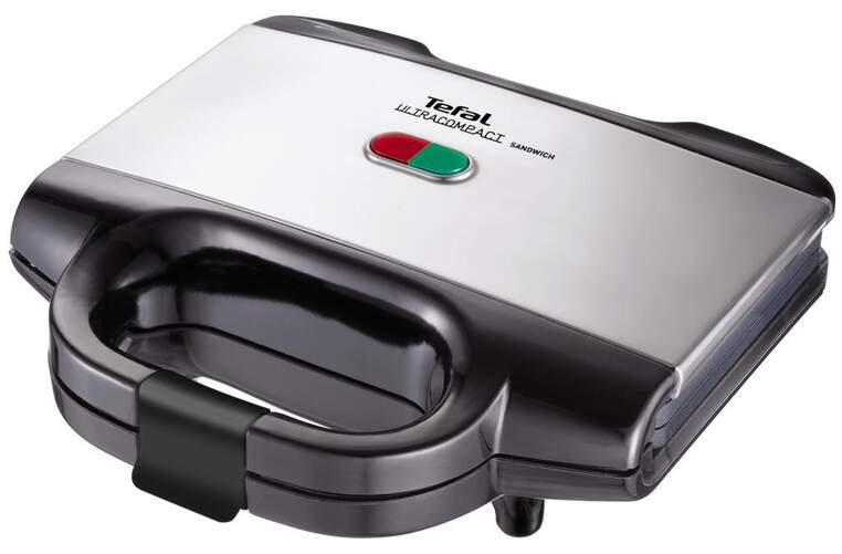 Sandwichera Tefal SM155212 - 700W, 2 Panes, 23x13cm, Antiadherente, Acero Inox