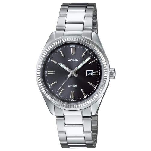 Reloj Casio Collection Mujer LTP-1302PD-1A1VEG - Correa y carcasa plateada, con calendario