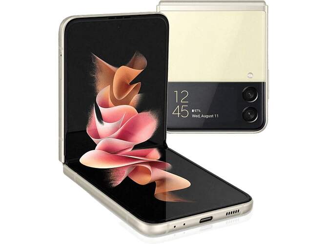 Samsung Galaxy Z Flip3 5G 8/256GB Cream - 6.7" (x2) 120Hz, 2.84Ghz, 12+12Mpx, 3300mAh