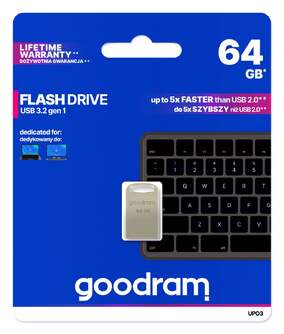 MEMORIA USB GOODRAM 64GB UPO SILVER USB 3.0