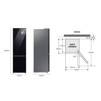 FRICOM. SAMSUNG RB38C7B6D22/EF 203x60 NF NEGRO