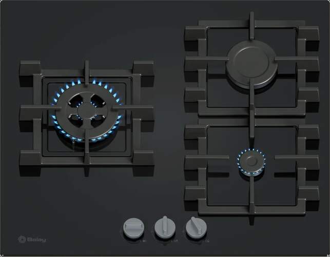 Pllaca Gas Butano Integrable Balay 3ETG563QB - 3 Fuegos, 60 cm, 7300 W, Negro