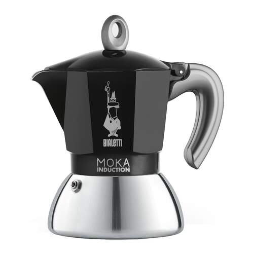 Cafetera Italiana Bialetti New Moka Induction - Inducción, 6 Tazas, Negro