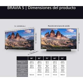 TV SONY 98%%%quot; K98XR55BP UHD MINILED HDR XR GOOGLETV