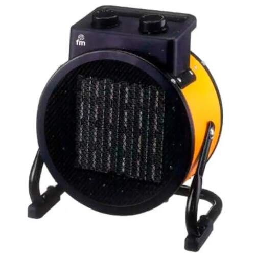 Calefactor Industrial FM TI-30 - 3000W, 2 Potencias, Temperatura Regulable, Cerámico, Negro/Amarillo