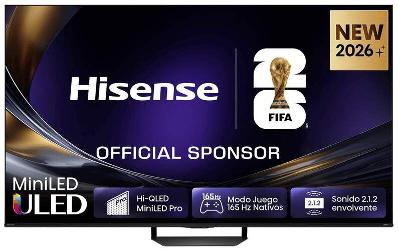 TV Hisense 75" MiniLED 75U7S Pro - 4K Ultra HD, Smart TV HomeOS 165 Hz, 50W, HDR10