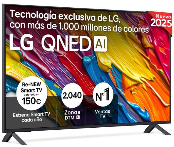 TV LG 55" QNED 55QNED82A6B - 4K Ultra HD, Alfa7, WebOS 25, 20 W RMS, HDR10