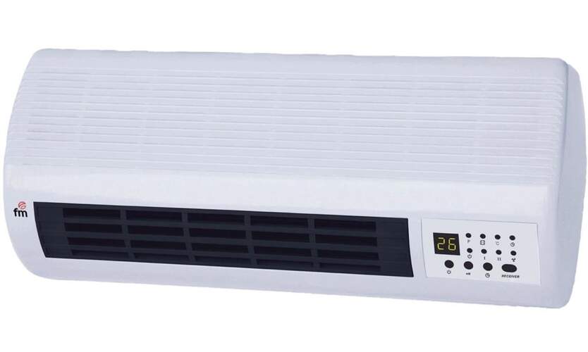 Calefactor de pared FM TS-2001 - 1000/2000W, Mando a distancia, Temporizador, Termostato Frío/Calor