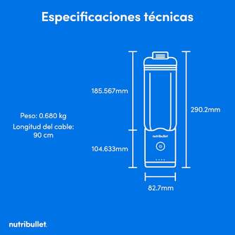 BATID. VASO NUTRIBULLET NBP013GM 7,4V 590ML USB-C GRIS