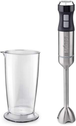 Batidora Mano Ufesa BP4750 Vario 1400 Titanium XL - 1400W, 20 Velocidades, Vaso medidor, Acero Inox