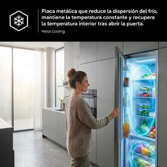 FRICOM. SAMSUNG RB38C7B6A22 203x60 CRISTAL NEGRO