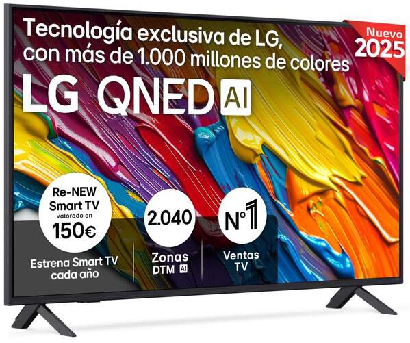 TV LG 50" QNED 50QNED82A6B - 4K Ultra HD, Alfa7, WebOS 25, 20 W RMS, 60 Hz, HDR10