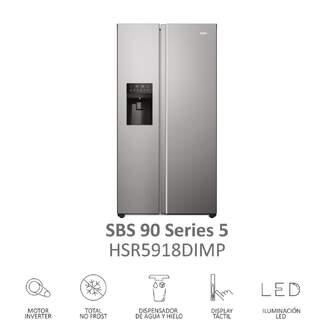 FRI. HAIER HSR5918DIMP 177x91x66 NF INOX DISP