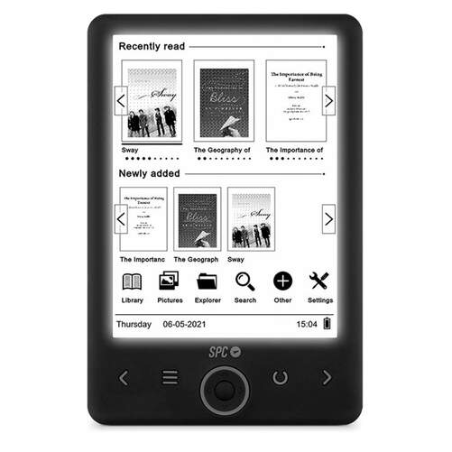 E-Book SPC Dickens Light 2 5613N - 6", 8 GB, uso horizontal y vertical, bater&iacute;a 1500mAh, negro
