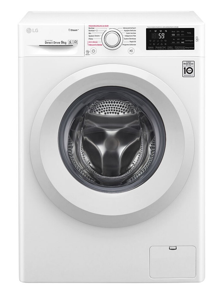 Lavadora LG F4J5VY3W - A+++ -20%, 9 Kg, Vapor TrueSteam, 14 Programas, Inverter, NFC, Blanca