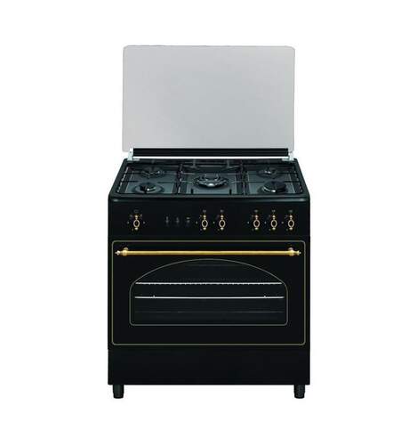 Cocina rústica gas butano Vitrokitchen RU9060 - 5 Fuegos, 90x60cm, Rústica, Negro